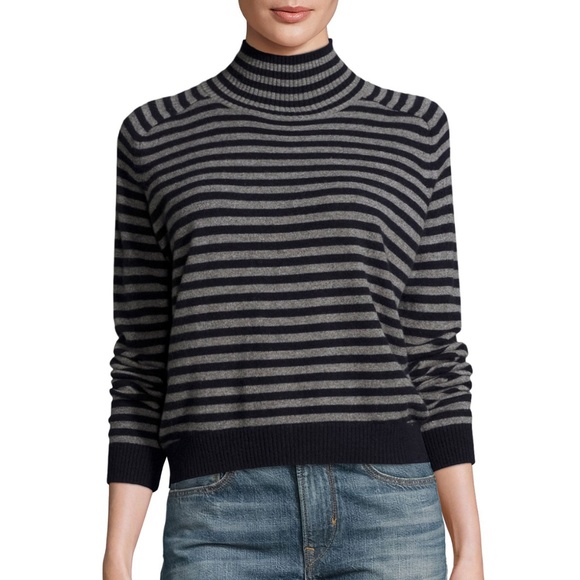 Vince Womens Brenton Stripe Cashmere Sweater